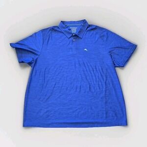 Tommy Bahama Izlandzone Polo Shirt Mens 3XL Blue Short Sleeve Stretch Breathable
